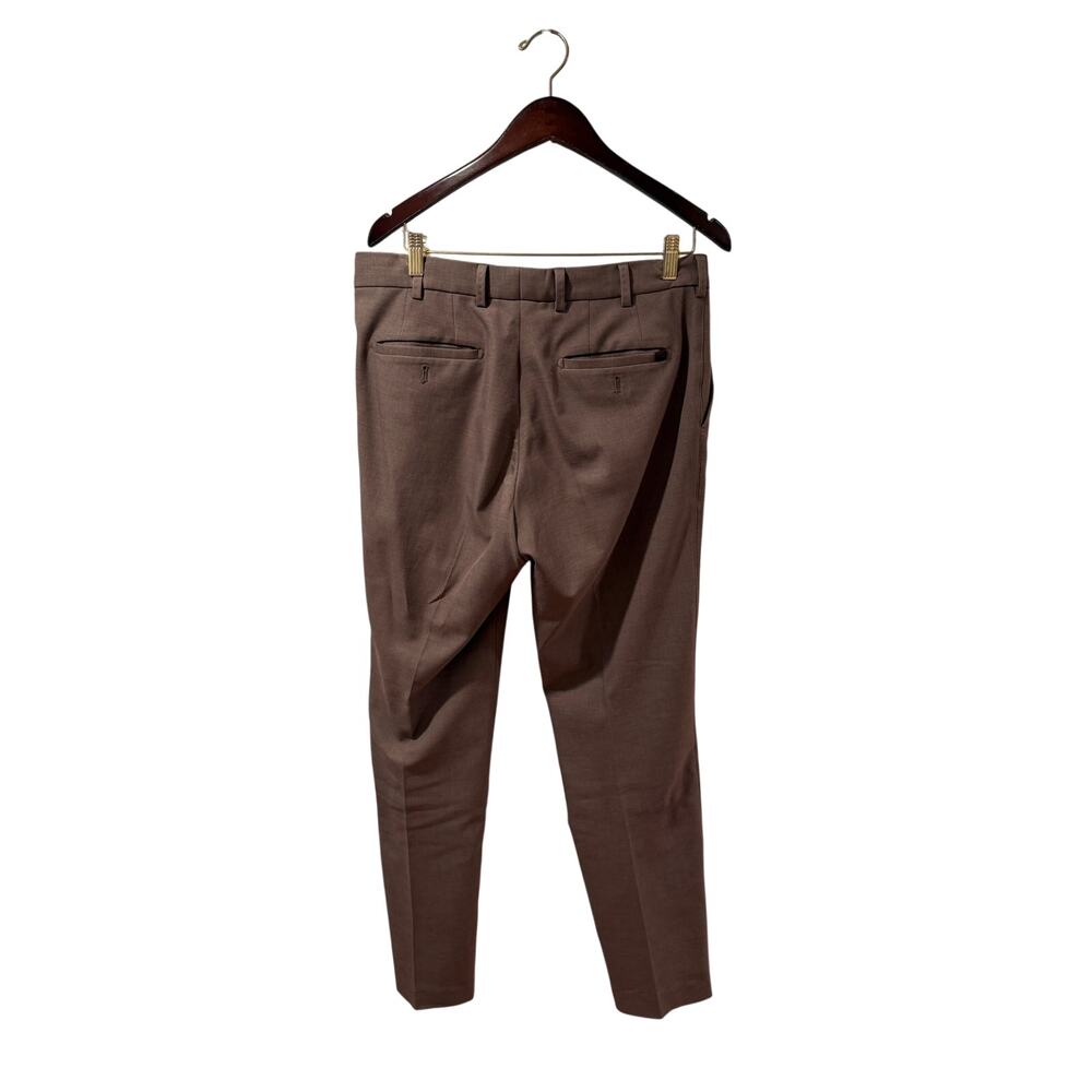 Peter Millar Dress Pants Men 32x34 Brown Tailored Wool Blend Flat Front